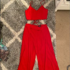 Lulu’s Out Tonight Red Two-Piece Jumpsuit